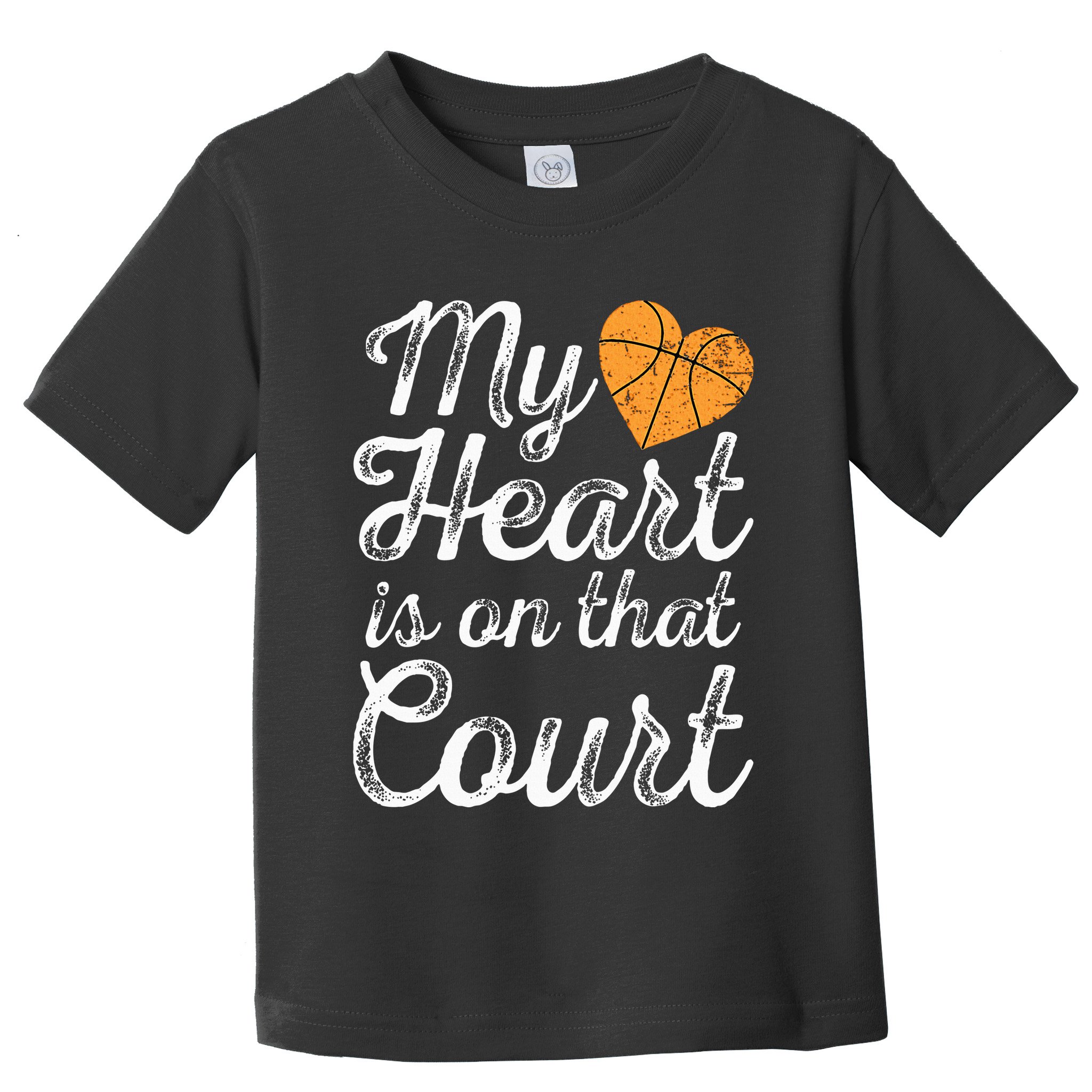 My Heart Is On That Court Women Basketball Mom Toddler T-Shirt