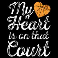 My Heart Is On That Court Women Basketball Mom Kids T-Shirt