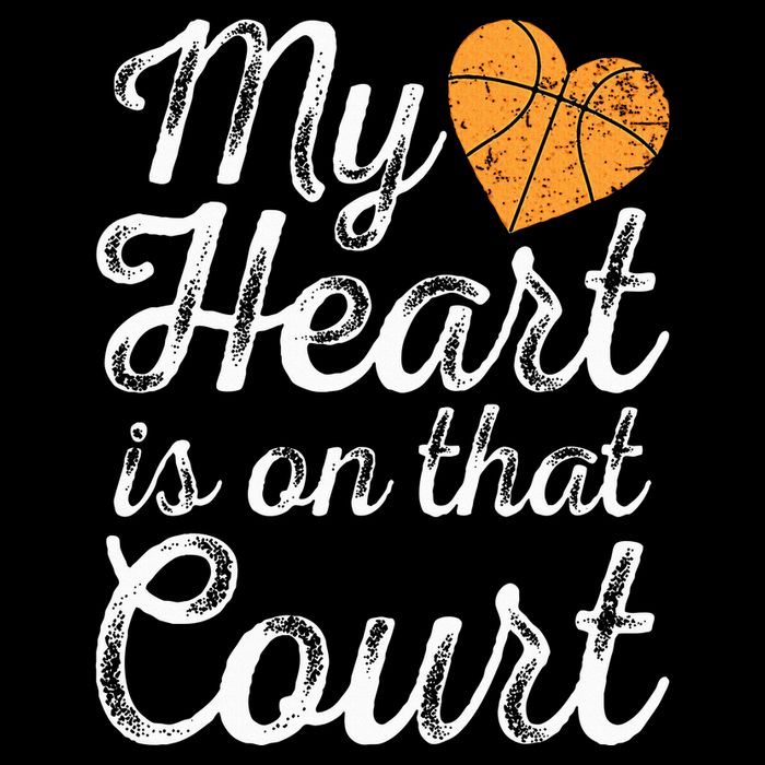 My Heart Is On That Court Women Basketball Mom Kids T-Shirt