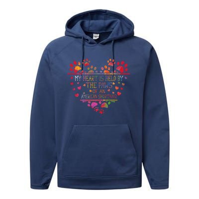 My Heart Is Held By The Paws Of An American Shorthair Cat Performance Fleece Hoodie