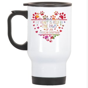 My Heart Is Held By The Paws Of An American Shorthair Cat Stainless Steel Travel Mug