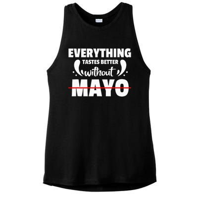 Mayo Hater I Hate Mayonnaise Ladies PosiCharge Tri-Blend Wicking Tank