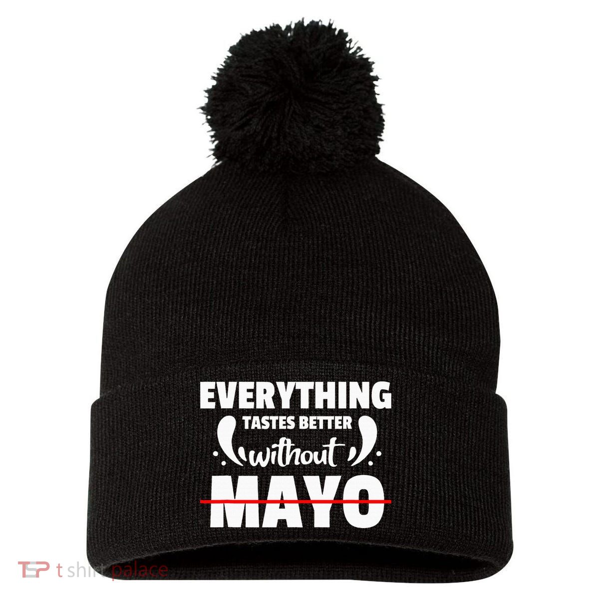 Mayo Hater I Hate Mayonnaise Pom Pom 12in Knit Beanie