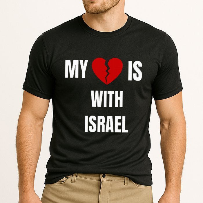 My Heart is With Israel I Stand With Israel Performance Shirt
