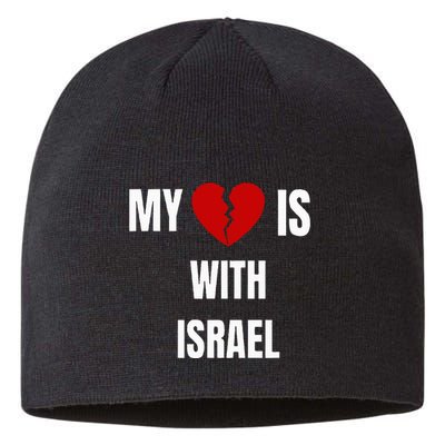 My Heart is With Israel I Stand With Israel Sustainable Beanie