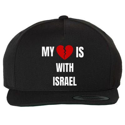 My Heart is With Israel I Stand With Israel Wool Snapback Cap