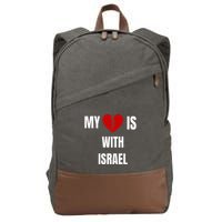 My Heart is With Israel I Stand With Israel Cotton Canvas Backpack