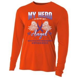 My Hero Is Now My Angel Multiple System Atrophy Advocate Great Gift Cooling Performance Long Sleeve Crew