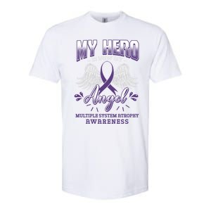 My Hero Is Now My Angel Multiple System Atrophy Advocate Great Gift Softstyle CVC T-Shirt