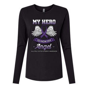 My Hero Is Now My Angel Multiple System Atrophy Disorder Gift Womens Cotton Relaxed Long Sleeve T-Shirt