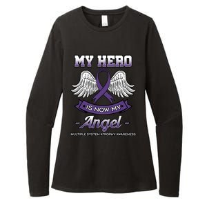 My Hero Is Now My Angel Multiple System Atrophy Disorder Gift Womens CVC Long Sleeve Shirt