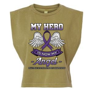 My Hero Is Now My Angel Multiple System Atrophy Disorder Gift Garment-Dyed Women's Muscle Tee