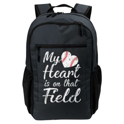 My Heart Is On That Field Baseball Softball Mom Gifts Daily Commute Backpack