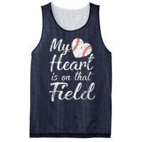 My Heart Is On That Field Baseball Softball Mom Gifts Mesh Reversible Basketball Jersey Tank