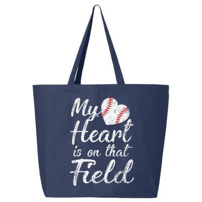 My Heart Is On That Field Baseball Softball Mom Gifts 25L Jumbo Tote