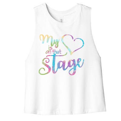 My Heart Is On That Stage For Dance Mom Women's Racerback Cropped Tank