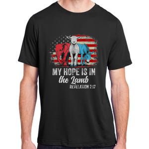 My Hope Is In The Lamb Scripture Elephant Donkey Us Flag Adult ChromaSoft Performance T-Shirt