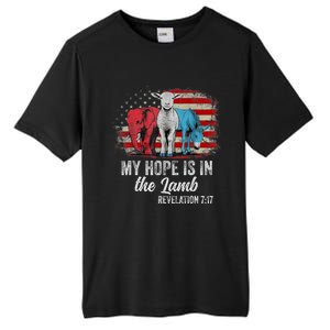 My Hope Is In The Lamb Scripture Elephant Donkey Us Flag Tall Fusion ChromaSoft Performance T-Shirt