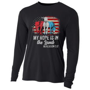 My Hope Is In The Lamb Scripture Elephant Donkey Us Flag Cooling Performance Long Sleeve Crew