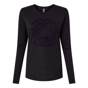 Mental Health Is A Priority Womens Cotton Relaxed Long Sleeve T-Shirt