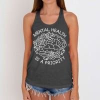 Mental Health Is A Priority Women's Knotted Racerback Tank