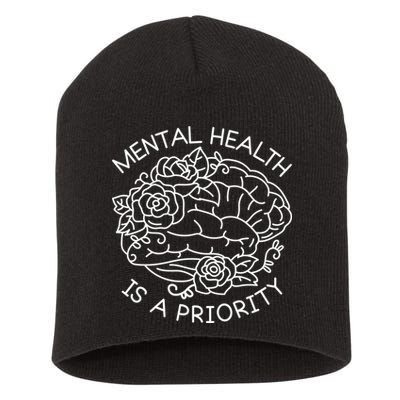 Mental Health Is A Priority Short Acrylic Beanie