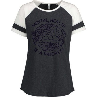 Mental Health Is A Priority Enza Ladies Jersey Colorblock Tee