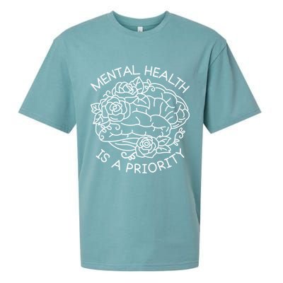 Mental Health Is A Priority Sueded Cloud Jersey T-Shirt