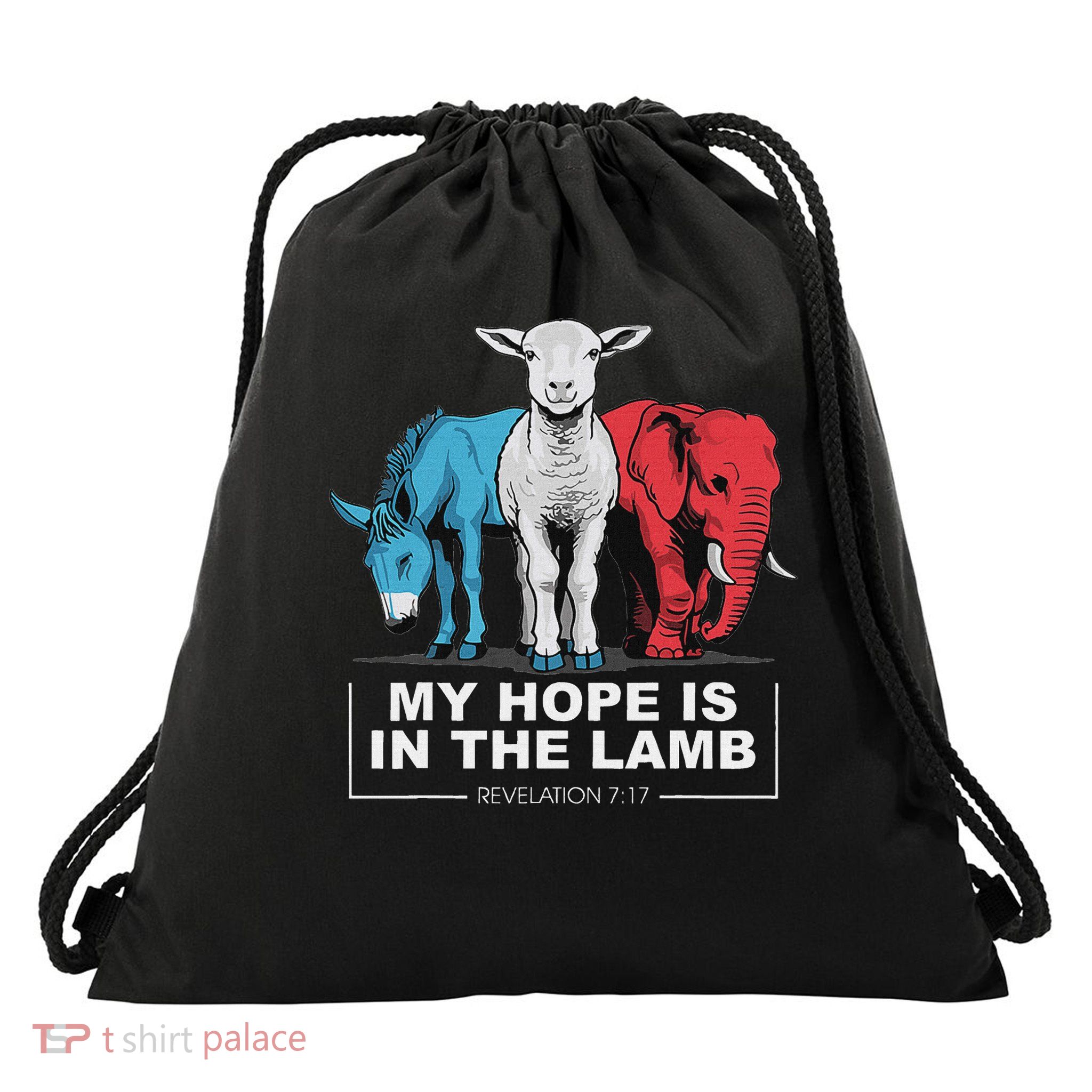 My Hope Is In The Lamb Drawstring Bag