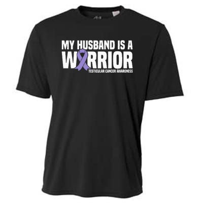 My Husband Is A Warrior Testicular Cancer Awareness Cooling Performance Crew T-Shirt