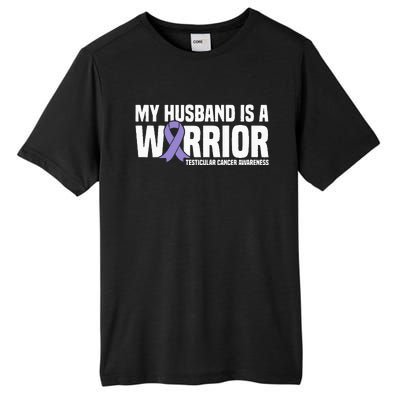 My Husband Is A Warrior Testicular Cancer Awareness Tall Fusion ChromaSoft Performance T-Shirt