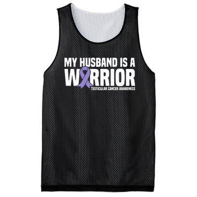 My Husband Is A Warrior Testicular Cancer Awareness Mesh Reversible Basketball Jersey Tank