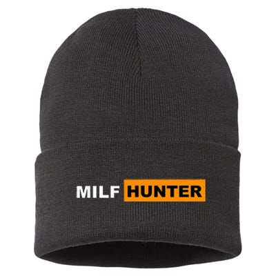 MILF Hunter I Love Milfs MILFs Hot Mom Hunter Lover Gift Sustainable Knit Beanie