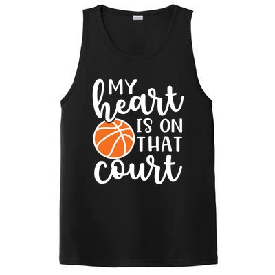 My Heart Is On That Court Mom Basketball Cute Funny Meaningful Gift PosiCharge Competitor Tank