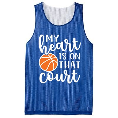 My Heart Is On That Court Mom Basketball Cute Funny Meaningful Gift Mesh Reversible Basketball Jersey Tank