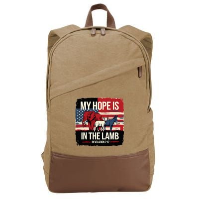 My Hope Is In The Lamb Jesus 2024 Election Cotton Canvas Backpack