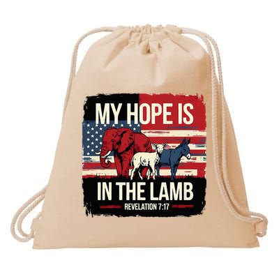 My Hope Is In The Lamb Jesus 2024 Election Drawstring Bag