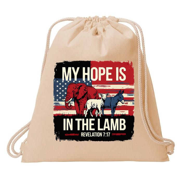 My Hope Is In The Lamb Jesus 2024 Election Drawstring Bag