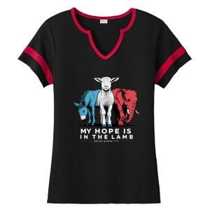 My Hope Is In The Lamb Christian Ladies Halftime Notch Neck Tee