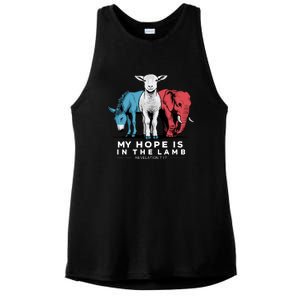 My Hope Is In The Lamb Christian Ladies PosiCharge Tri-Blend Wicking Tank