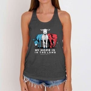 My Hope Is In The Lamb Christian Women's Knotted Racerback Tank