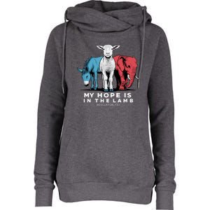 My Hope Is In The Lamb Christian Womens Funnel Neck Pullover Hood