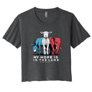 My Hope Is In The Lamb Christian Women's Crop Top Tee