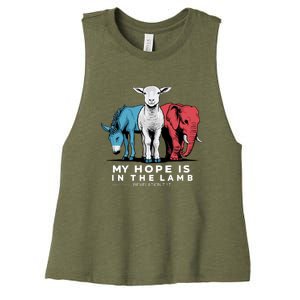 My Hope Is In The Lamb Christian Women's Racerback Cropped Tank