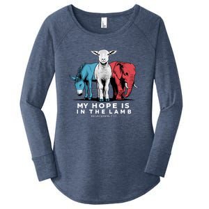 My Hope Is In The Lamb Christian Women's Perfect Tri Tunic Long Sleeve Shirt