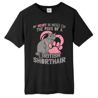 My Heart Is Held By The Paws Of A British Shorthair Cats Tall Fusion ChromaSoft Performance T-Shirt