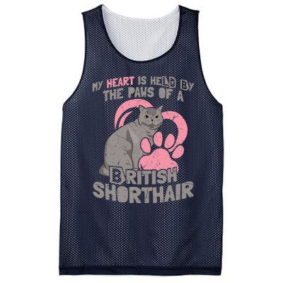 My Heart Is Held By The Paws Of A British Shorthair Cats Mesh Reversible Basketball Jersey Tank