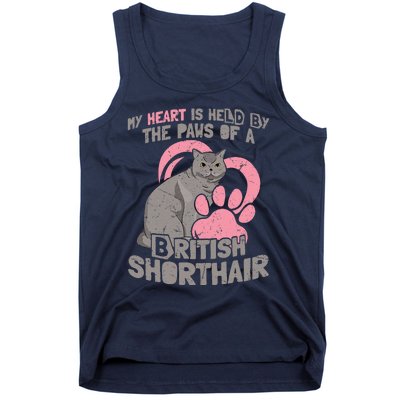 My Heart Is Held By The Paws Of A British Shorthair Cats Tank Top