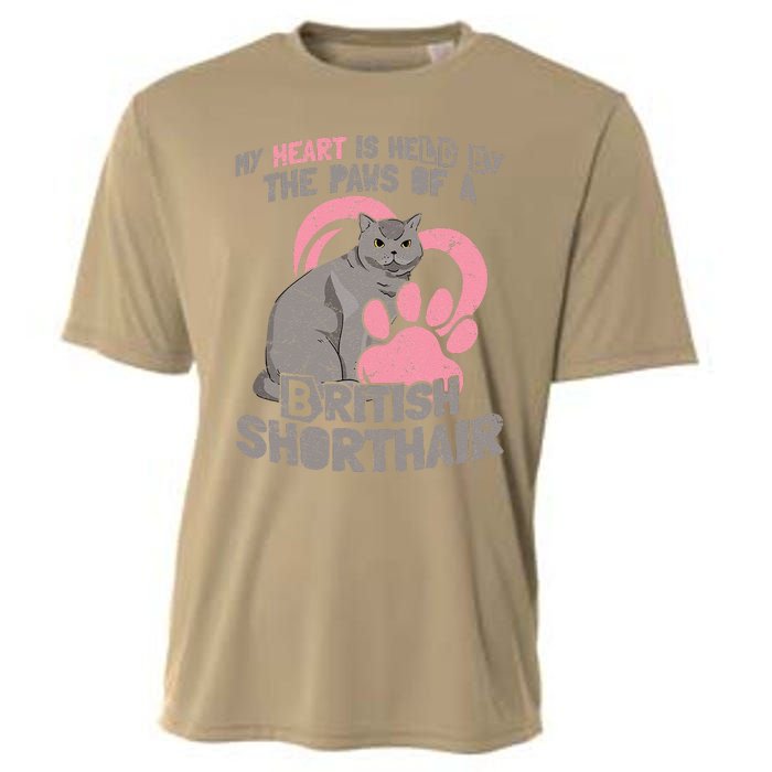 My Heart Is Held By The Paws Of A British Shorthair Cats Cooling Performance Crew T-Shirt