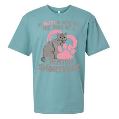 My Heart Is Held By The Paws Of A British Shorthair Cats Sueded Cloud Jersey T-Shirt